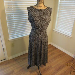 JESSICA HOWARD Women's black/white Polka Dot Sleeveless Dress Sz 10